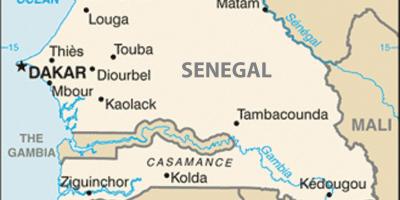 რუკა სენეგალი და მის მიმდებარე ქვეყნებში
